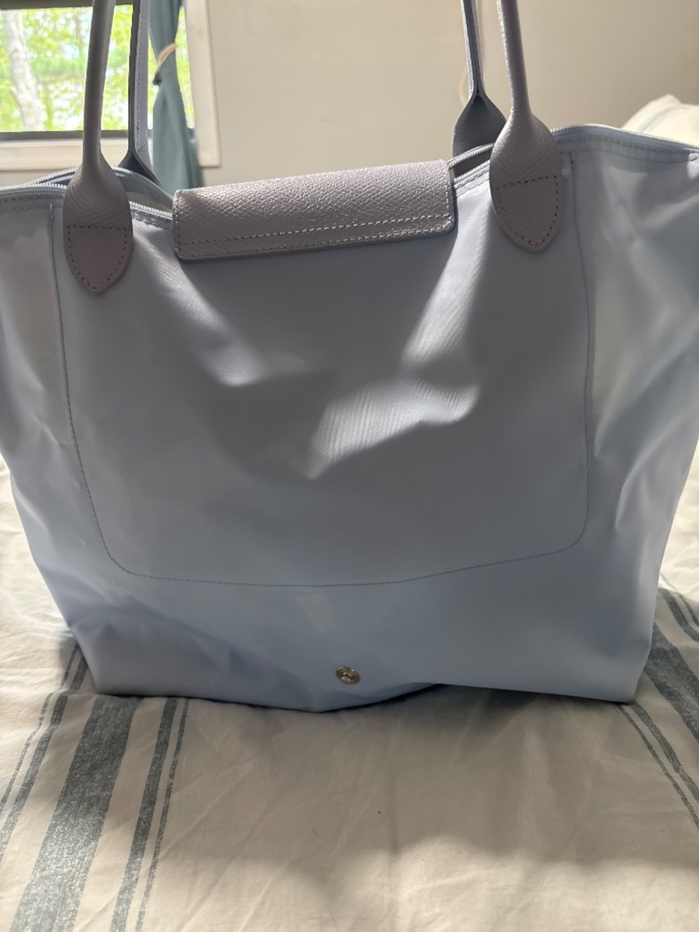 Large sky blue Longchamp Le Pliage - Picture 2 of 6
